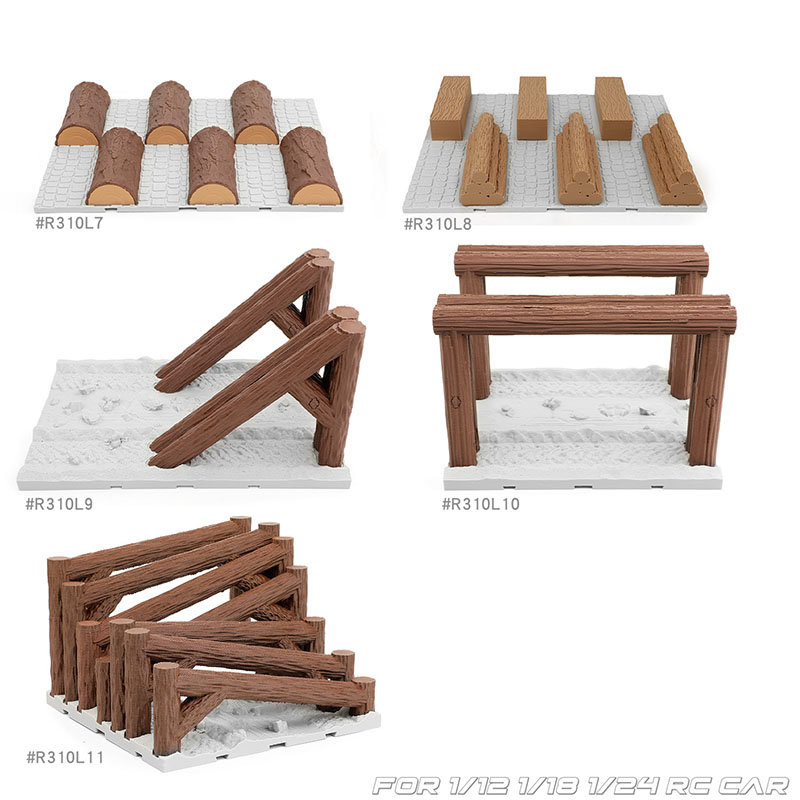 Simulated Wooden Pile Roadbloc - Rc Hobby Track review and price