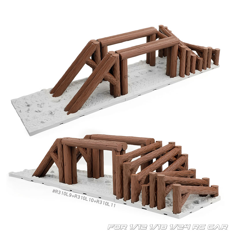 Simulated Wooden Pile Roadbloc - Rc Hobby Track review and price