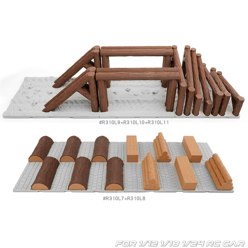 Simulated Wooden Pile Roadbloc - Rc Hobby Track review and price