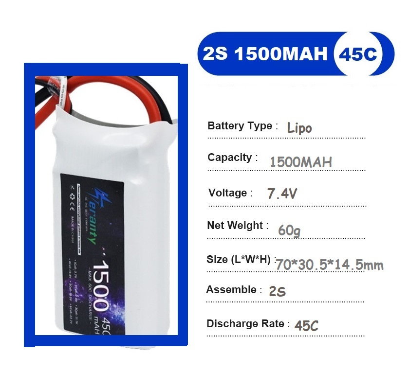 2PCS 7.4V Lipo 2S Battery 1500 - Rc Hobby Helicopter review and price