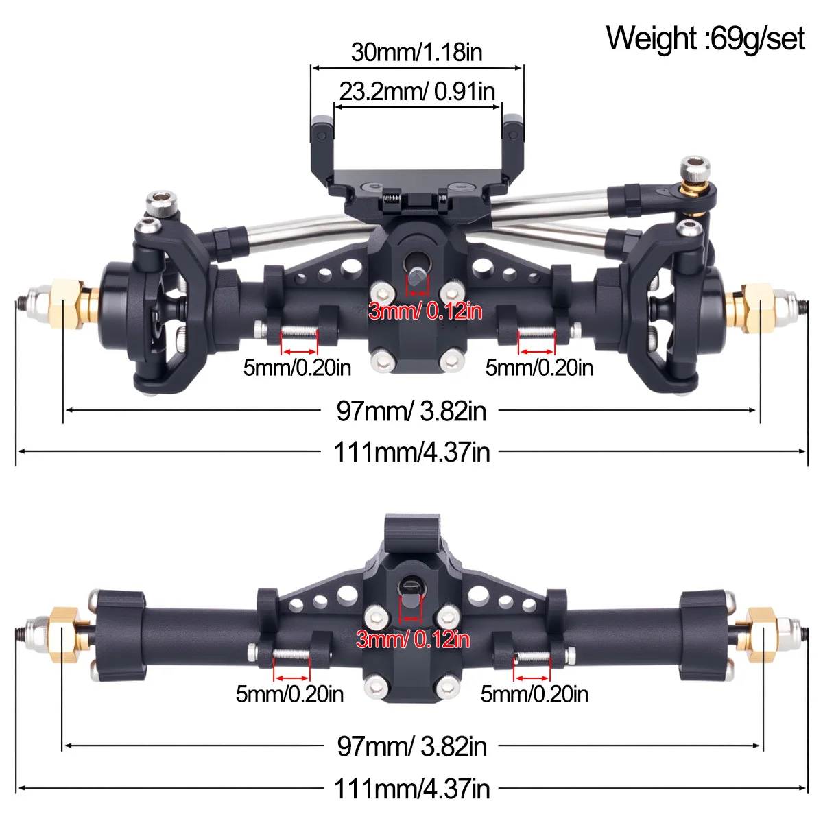 Plastic SCX24 Front Rear Axle  - Rc Hobby Zone review and price
